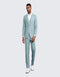 Men's Turquosie Windowpane Suit Three Piece Set- Wedding - Prom