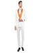 New Paisely Skinny Fit Tuxedo Double-Breasted By Tazio, Ivory & Rustic Orange