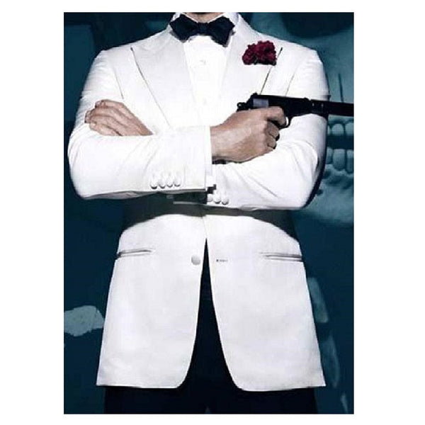 Men's James Bond Outfit Spectre 1 Button White Tuxedo Blazer