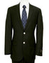 Men's 2 Buttons Silver Color Buttons Poly Blend Black Sports Jacket