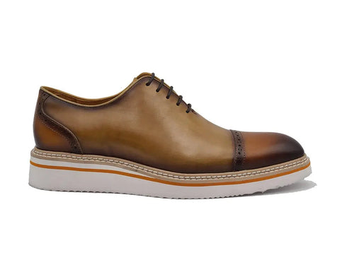 Two Tone Cap toe Calfskin Oxford Carrucci