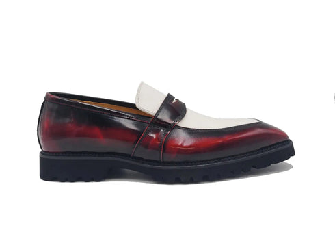 Two Tone Patent Leather Penny Loafer