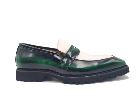 Two Tone Patent Leather Penny Loafer