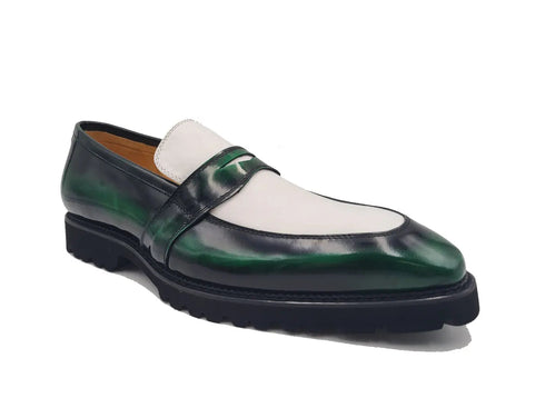 Two Tone Patent Leather Penny Loafer