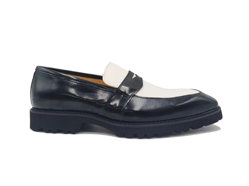 Two Tone Patent Leather Penny Loafer