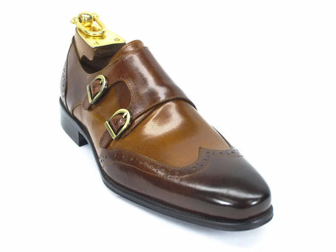 Two Tone Wingtip Double Monk Strap Carrucci