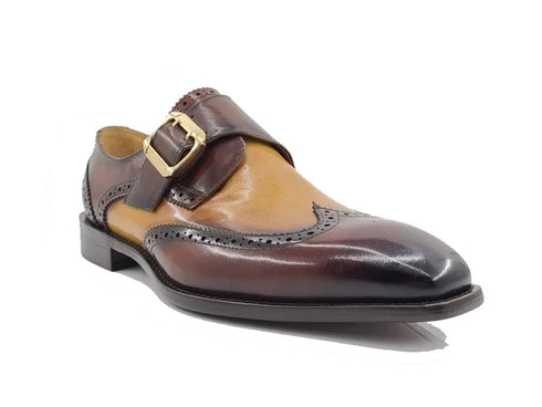 Two Tone Wingtip Monk Strap