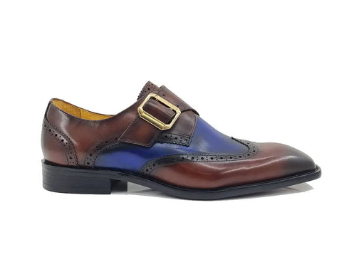 Two Tone Wingtip Monk Strap