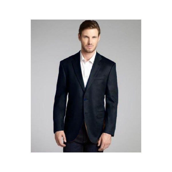 Two Button Charcoal Wool & Cashmere Blend Blazer