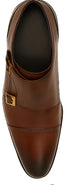 Two Tone Burnished Double Monk Strap