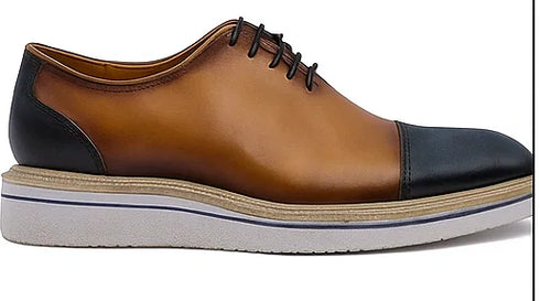 Two Tone Cap toe Calfskin Oxford