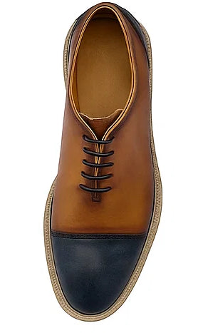 Two Tone Cap toe Calfskin Oxford