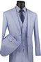 Mens Vested 2 Button Wide Peak Lapel Textured Summer Suit in Blue