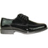 Bravo Mens Formal Wedding and Prom Double Runner Shiny Patent Dress Shoe in Black