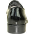 Bravo Mens Classic Bicycle Square Pointy Toe Patent Tuxedo Shoe in Black