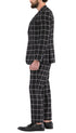 Harvy Black Mens 2 Button Slim Notch Lapel Suit