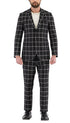 Harvy Black Mens 2 Button Slim Notch Lapel Suit