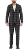 Harvy Black Mens 2 Button Slim Notch Lapel Suit