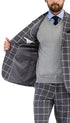 Harvy Grey Mens 2 Button Slim Notch Lapel Suit
