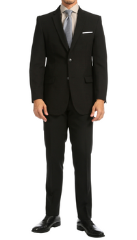 PL1969 Men's Black 2-Piece Suit — Big & Tall Fit, Sizes 38-72 (Short, Regular & Long)