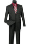 Mens 2 Button Wool Blend Pinstripe Suit in Black