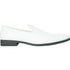 Bravo Mens Classic Plain Toe Slip on Loafer Dress Shoe in White