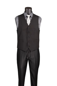Black Men's Regular Fit Vest 5 Buttons
