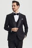 Men's Stacy Adams Vested One Button Shawl Lapel Designer Tuxedo in Black