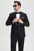 Men's Stacy Adams Vested One Button Shawl Lapel Designer Tuxedo in Black