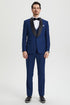 Men's Stacy Adams Vested One Button Shawl Lapel Designer Tuxedo in Indigo Blue
