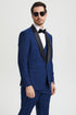 Men's Stacy Adams Vested One Button Shawl Lapel Designer Tuxedo in Indigo Blue