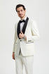 Men's Stacy Adams Vested One Button Shawl Lapel Designer Tuxedo in Ivory