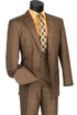 Mens Glen Plaid 3-Piece Suit – Classic Regular Fit Design