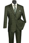 Men's Olive Glen Plaid 3-Piece Suit with Vest – Regular Fit Wedding Suit