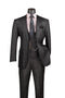 Renaissance Collection - Regular Fit Glen Plaid 3 Piece Suit Black