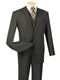 (36S) Regular Fit 3 Piece Dark Olive Suit