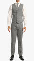 Men’s Grey Tweed Three Piece Suit – Vintage British Fabric Slim Fit Wedding & Business Wear