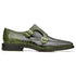 Belvedere Valiente Antique Forest Green Genuine Ostrich Leg Double Monk Strap Shoes