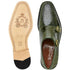 Belvedere Valiente Antique Forest Green Genuine Ostrich Leg Double Monk Strap Shoes