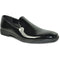 Bravo Mens Classic Plain Toe Slip on Patent Loafer Tuxedo Shoe in Black