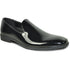 Bravo Mens Classic Plain Toe Slip on Patent Loafer Tuxedo Shoe in Black