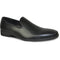 Bravo Mens Classic Plain Toe Slip on Loafer Dress Shoe in Black