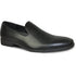 Bravo Mens Classic Plain Toe Slip on Loafer Dress Shoe in Black