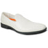 Bravo Mens Classic Plain Toe Slip on Loafer Dress Shoe in Ivory