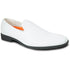 Bravo Mens Classic Plain Toe Slip on Loafer Dress Shoe in White