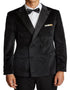 Double Breasted Tuxedo - Velvet Dinner Jacket with Pants in Color Black