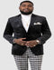 Paisley Blazer - Prom Tuxedo Dinner Jacket - Velvet Sport Jacket in Color Black