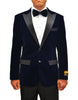 Mens Classic Velvet Tuxedo Dinner Jacket in Navy