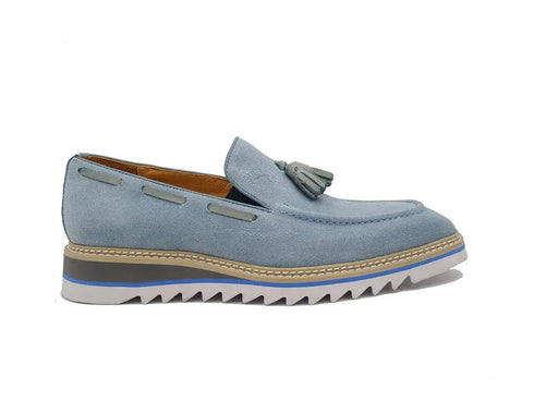 Venetian Suede Loafer with Calfskin Tassel Carrucci