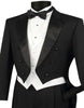 Black Tuxedo - Vested Tail Mens Wedding Suit - Black Prom Suit